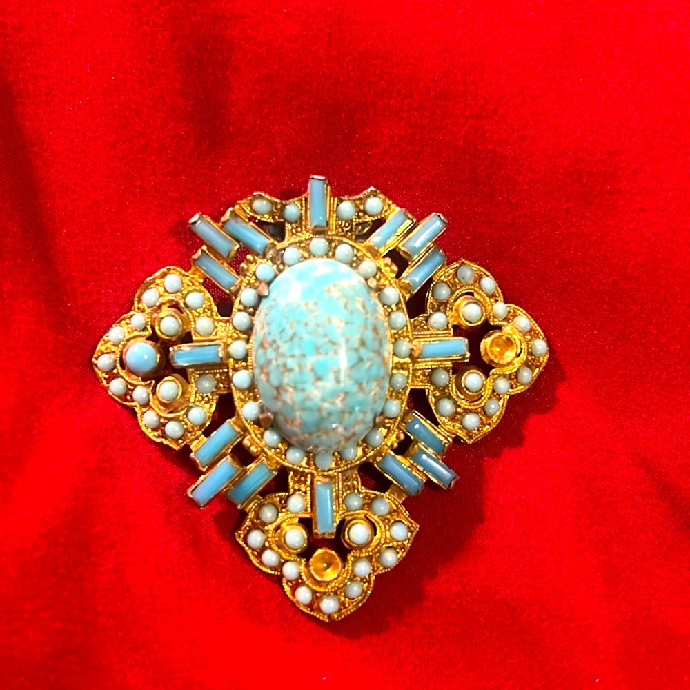 Vintage Turquoise Dress Clip